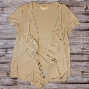 Michael Michael Kors Short Sleeve Beige Open Cardigan Size M